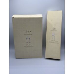 Lenox True‎ Love Silverplate Crystal Champagne Flute + Cake Knife Server